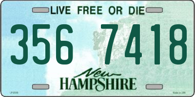 NH license plate 3567418