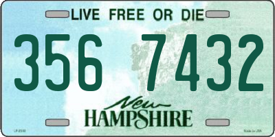 NH license plate 3567432