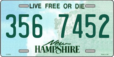NH license plate 3567452