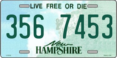 NH license plate 3567453