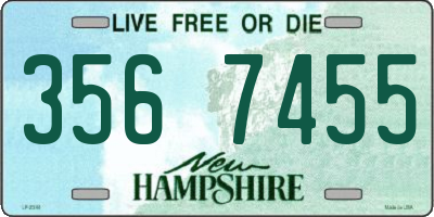NH license plate 3567455