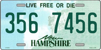 NH license plate 3567456