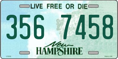 NH license plate 3567458