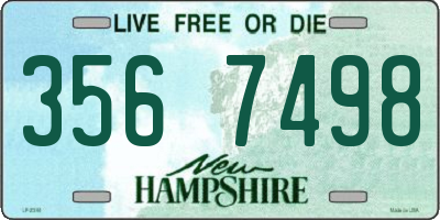 NH license plate 3567498