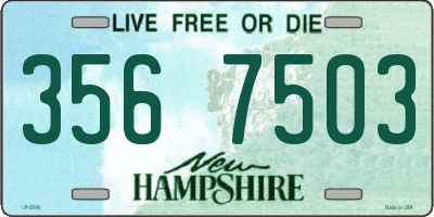 NH license plate 3567503