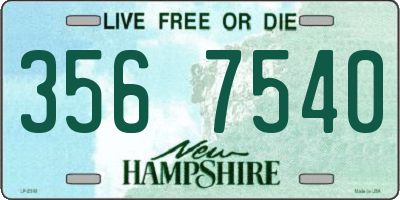 NH license plate 3567540