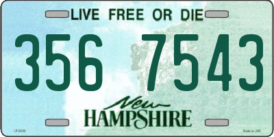 NH license plate 3567543