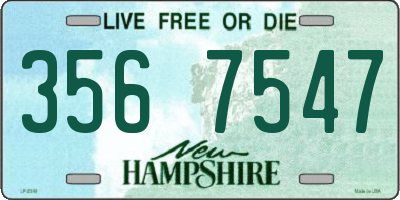 NH license plate 3567547