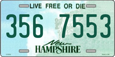 NH license plate 3567553
