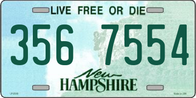 NH license plate 3567554