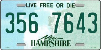 NH license plate 3567643