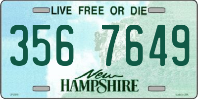 NH license plate 3567649