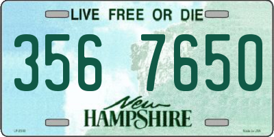 NH license plate 3567650