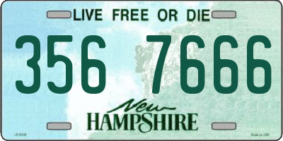 NH license plate 3567666