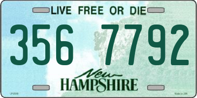 NH license plate 3567792