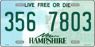 NH license plate 3567803
