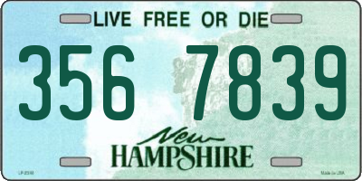 NH license plate 3567839