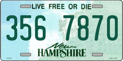 NH license plate 3567870