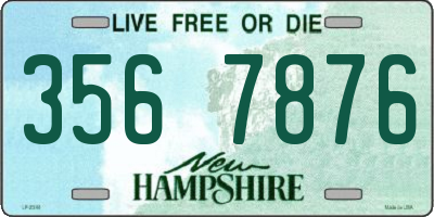 NH license plate 3567876