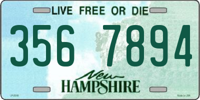 NH license plate 3567894