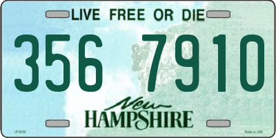 NH license plate 3567910