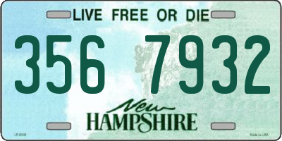 NH license plate 3567932