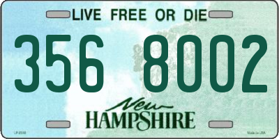 NH license plate 3568002