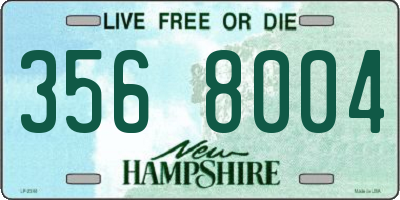 NH license plate 3568004
