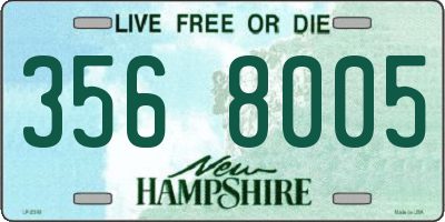 NH license plate 3568005