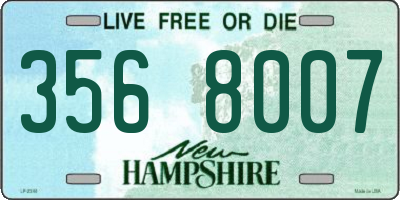 NH license plate 3568007