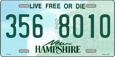 NH license plate 3568010