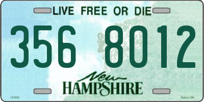 NH license plate 3568012