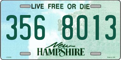 NH license plate 3568013