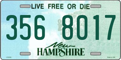 NH license plate 3568017