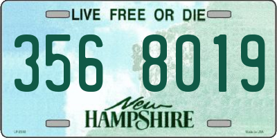 NH license plate 3568019