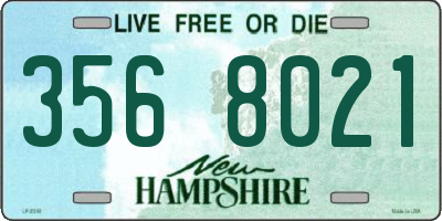 NH license plate 3568021