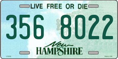 NH license plate 3568022