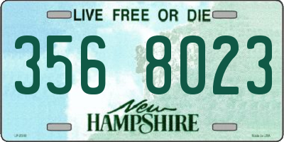 NH license plate 3568023