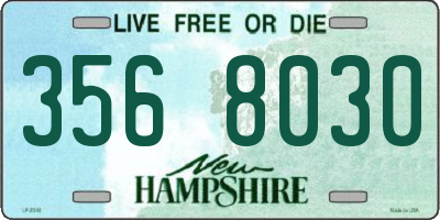 NH license plate 3568030