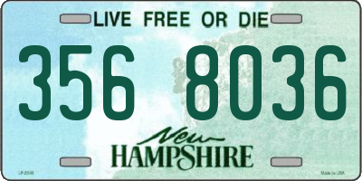 NH license plate 3568036