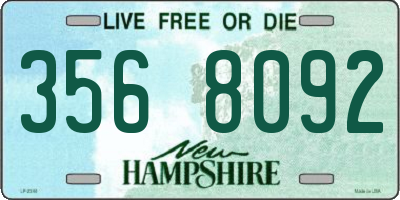 NH license plate 3568092