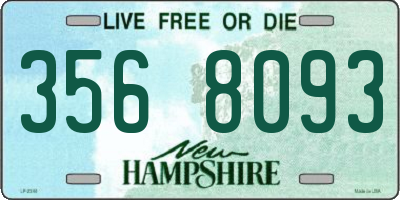 NH license plate 3568093