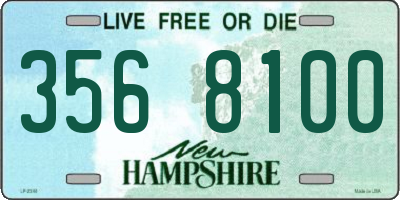 NH license plate 3568100