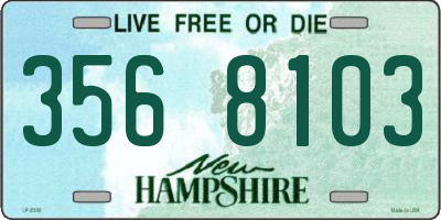 NH license plate 3568103