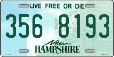 NH license plate 3568193