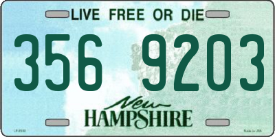 NH license plate 3569203