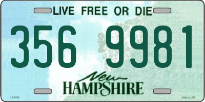 NH license plate 3569981
