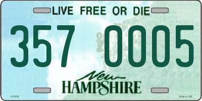 NH license plate 3570005