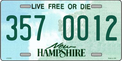 NH license plate 3570012