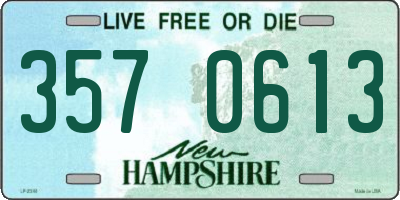 NH license plate 3570613